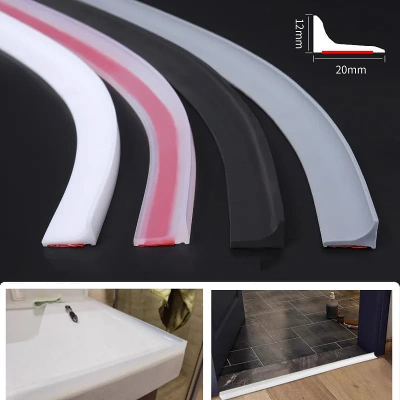 Neue Silikon Badezimmer Wasser Stopper Trocken Nass Trennung Dichtung Streifen Selbst-klebe Dusche Ablauf Splash Prävention Wasser Damm