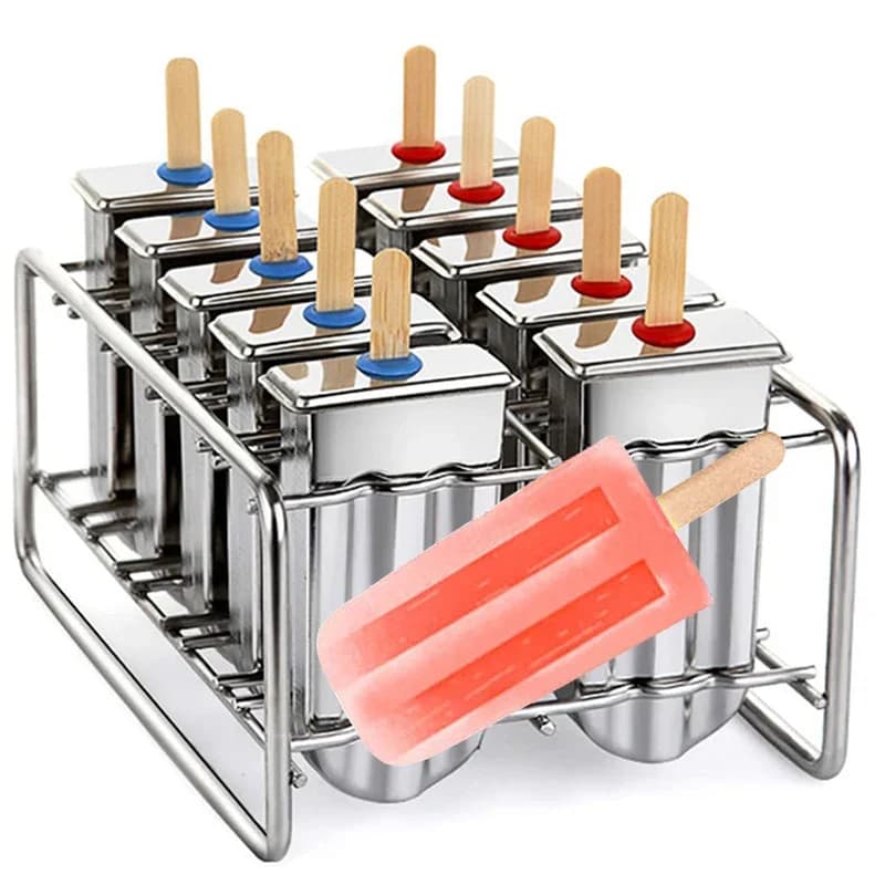 Eis am Stiel-Form, Edelstahl, Eis am Stiel-Form, Rack, gefrorener Lolly, Eis am Stiel, Eis-Pop-Maker, DIY-Eisform mit Eis am Stiel-Halter