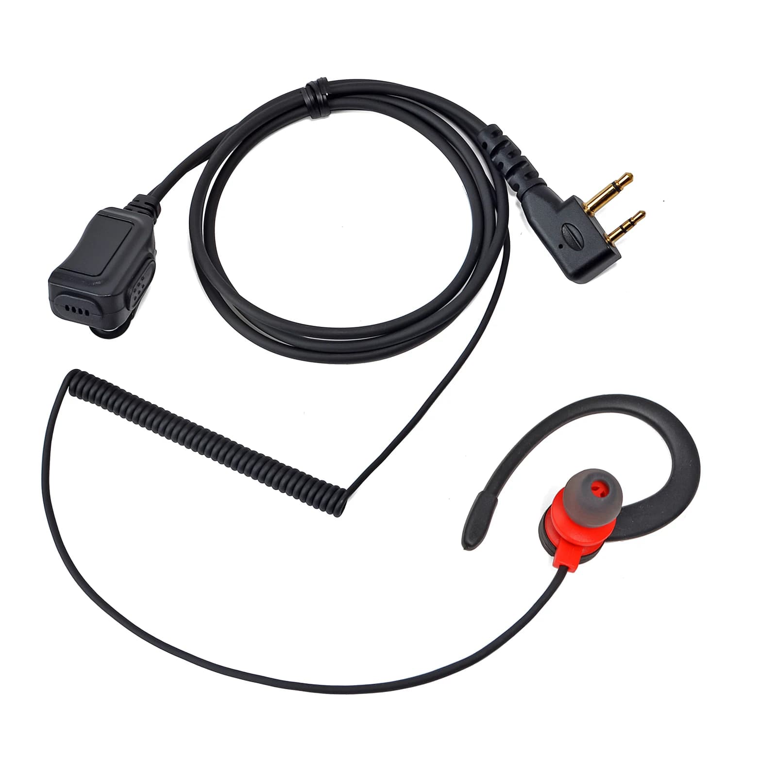 G-förmiges, weiches Ohrhörer-Walkie-Talkie-Headset 2-polig mit Mikrofon ist kompatibel mit Midland LXT118 GXT1000VP4 LXT500VP3 LXT600VP3