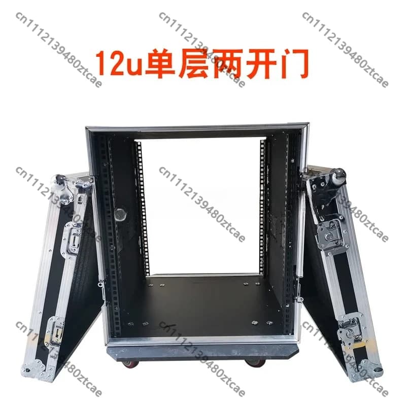 12U 16U Doppeltüriger Stoßfester Flightcase Rack Bühnen-Audio-Mixer Verstärker Schallgerät Schutz-Aufbewahrungsbox Audio-Equipment