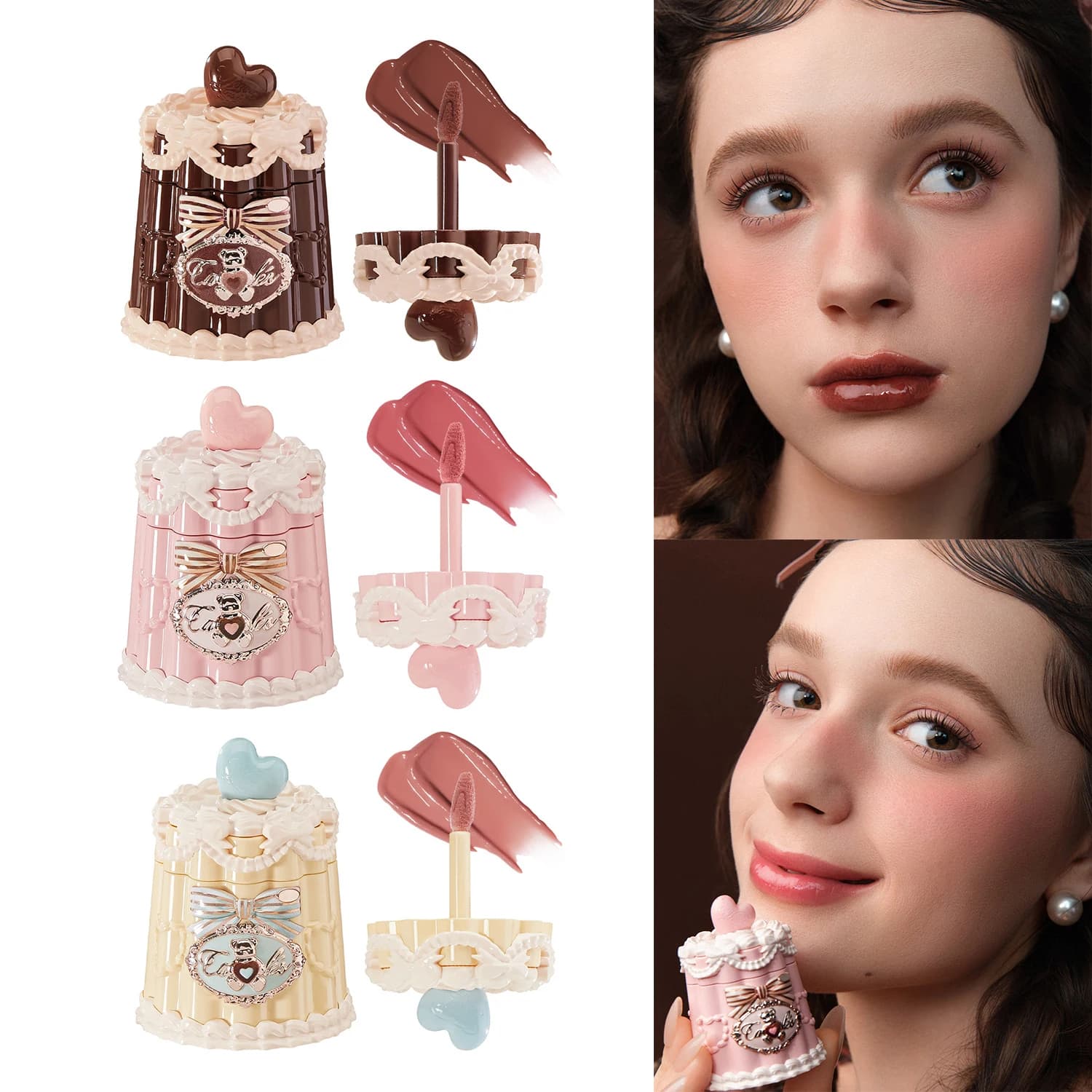Flower Knows Sweetie Bear Coating Lip Jelly Feuchtigkeitsspendender Glänzender Lippenstift Langanhaltend Nicht Klebrig Veganes Make Up