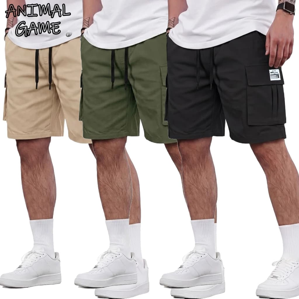 Sommer Cargo-Hosen Lässige Bermuda-Shorts Übergröße Laufhosen Knielange Hosen Jogging Fitness Herren Taktische Multi-Taschen Kurze Arbeitshosen