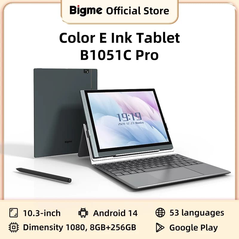 Bigme B1051C Pro 10,3'' Color Eink Ebook Reader Android 14 OS, Abmessung 1080, 8+256GB, elektronisches Buchtablett 300PPI Ereader