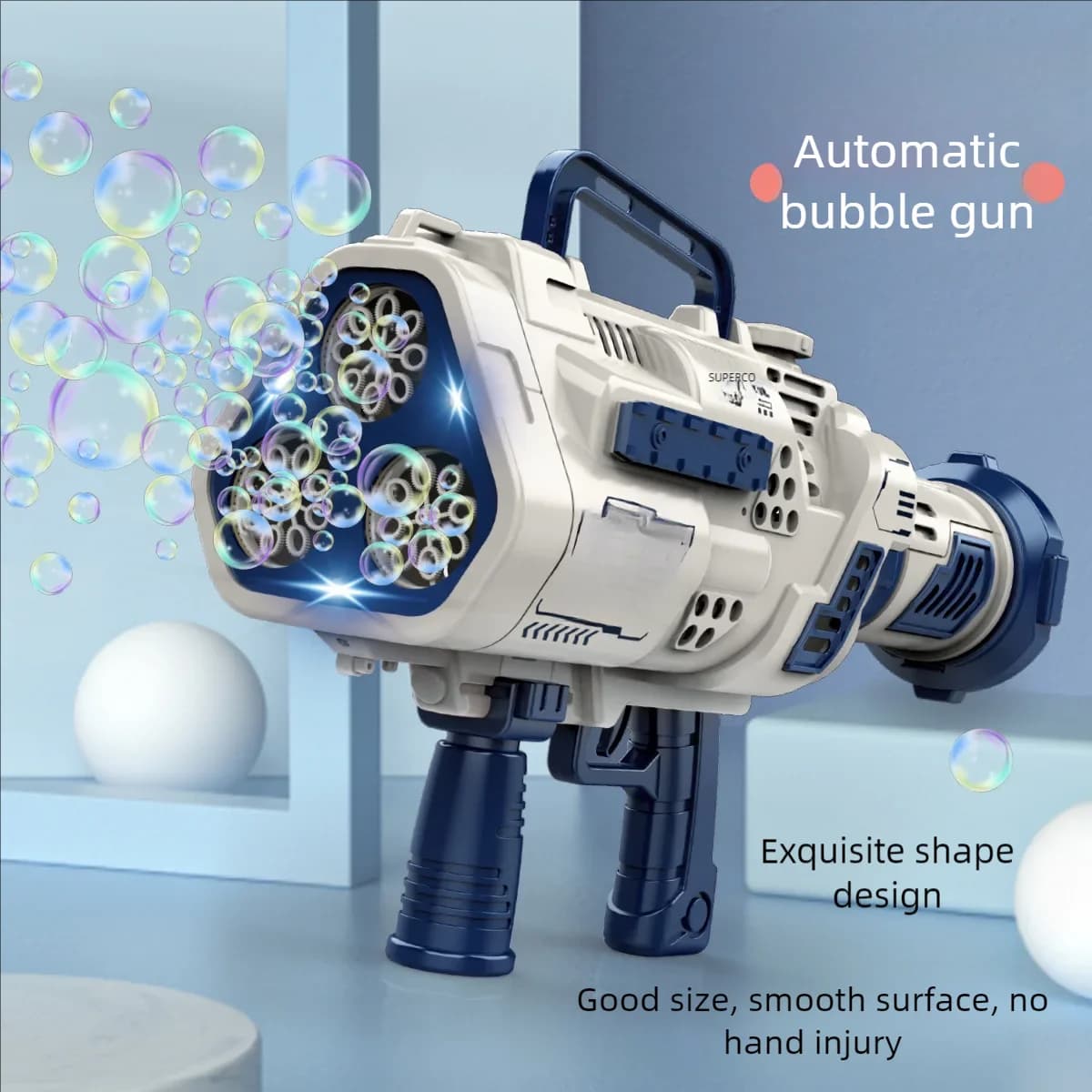 Große automatische Rakete Bubble Gun Dinosaurier große Löcher Blasen Maschinengewehr Launcher Form Gebläse Seife Outdoor-Spielzeug für Kinder
