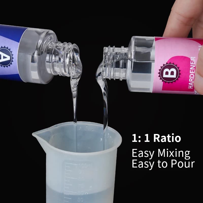 Easy Mix 1:1 Hochglanzharz und hartes kristallklares Epoxidharz-Set für Kunstgussharz-Schmuckprojekte, DIY-Tumbler-Bastelarbeiten