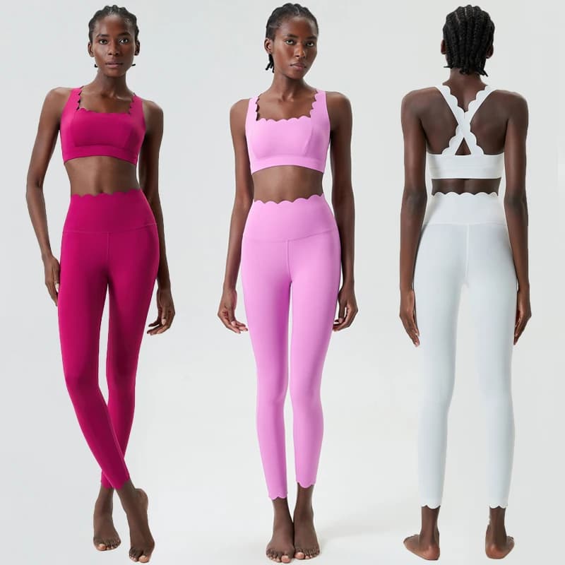 Frauen Einfarbig Gym Anzug Zwei Stücke Fitness Yoga Set Super Streth Slim Fit Laufsport Atmungsaktive Workout Kleidung