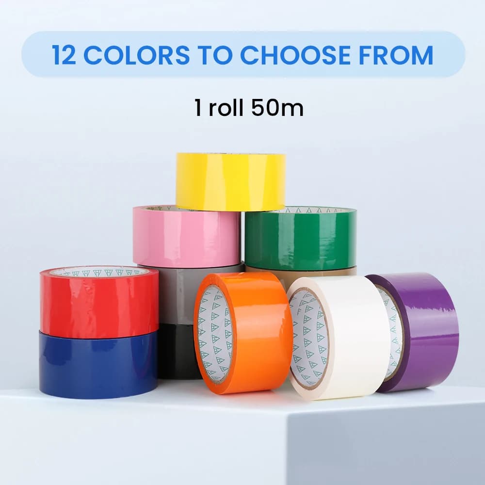 50 m × 48 mm, 48 HE, 1 Stück farbiges BOPP-Klebeband zur Verpackung, Staub- und Haarausfall, geeignet für Fabriken/Häuser/Schulen