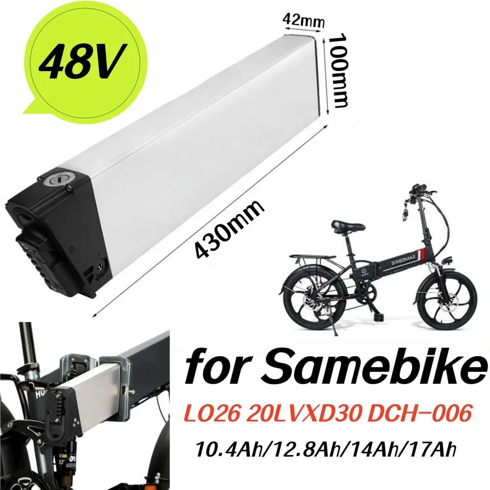 Ersatzakkus 48V 10,4Ah/12,8Ah/14Ah/17Ah für Klappräder LO26 20LVXD30 LAFLY X3 X5 SMLRO S11.