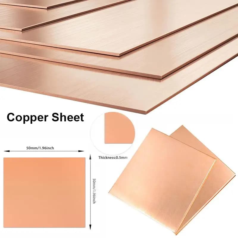 1 Stück Kupferblech, Dicke 0,25mm-8mm, Metallkupferplatte 100x100mm 150x150mm, Cu-Metallblech, Folienplatte, Kupferplatte