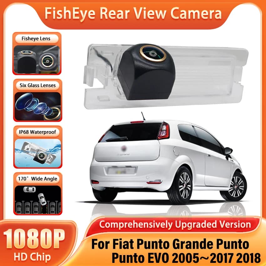 CCD HD 1080X720P 170 °   Fisheye-Rückfahrkamera für Fiat Punto Grande Punto EVO 2005~2018 Auto-Fahrzeug-Parkzubehör