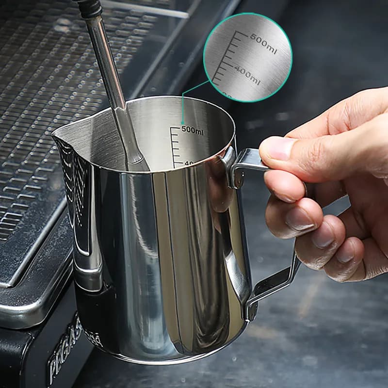 Kaffee Milch Aufschäumen Krug Latte Art Milchaufschäumer Krug Edelstahl Messung Krug Espresso Barista Werkzeug Kaffee Zubehör