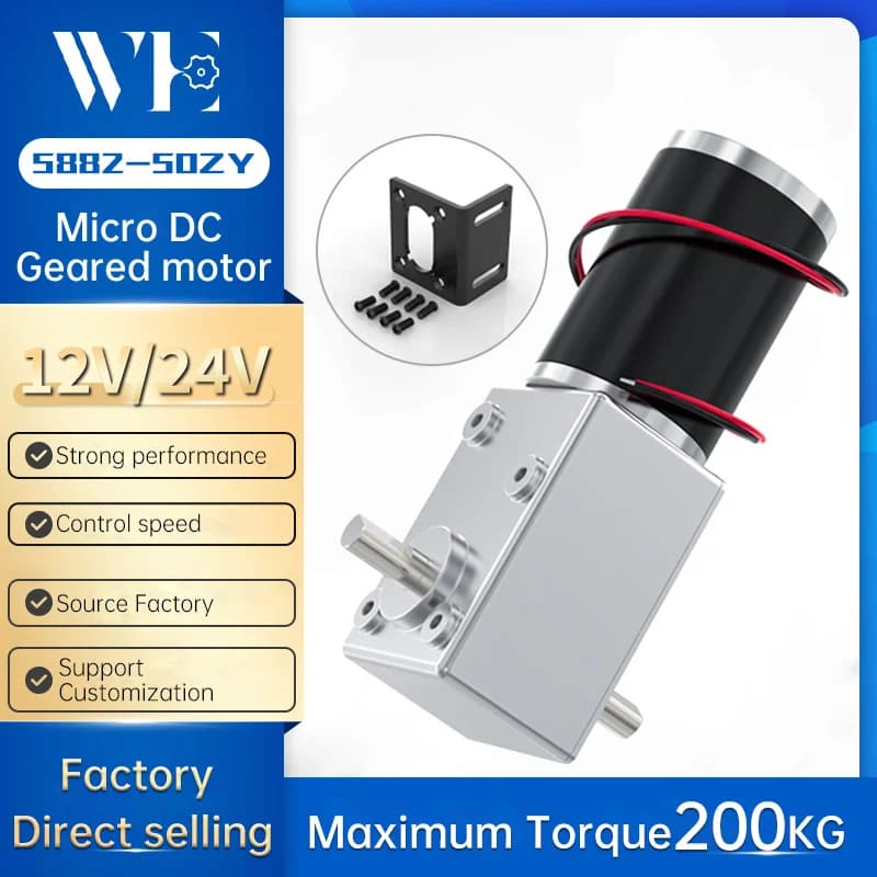 5882-50zy Schnecken getriebe gebohrter Gleichstrom motor 12 v24V vorwärts und rückwärts einstellbare Drehzahl 1,5 U/min ~ 440 U/min Bual-Ausgangs