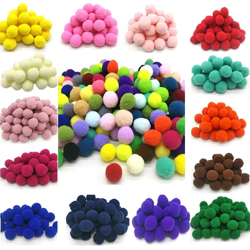 8/10/15/20/25/30mm Pompons Flauschige Weiche Bommel für DIY Handgemachtes Kinderspielzeug Puppen Nähen Kleidungsdekoration Zubehör 300-30 Stück