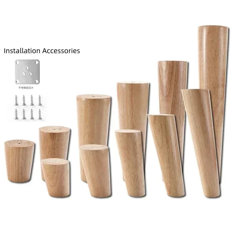 4 Stück Holzmöbelbeine, konische Füße, Hocker, Sofatisch, Computertisch, Möbelbeine, Möbelzubehör, Ersatzfüße