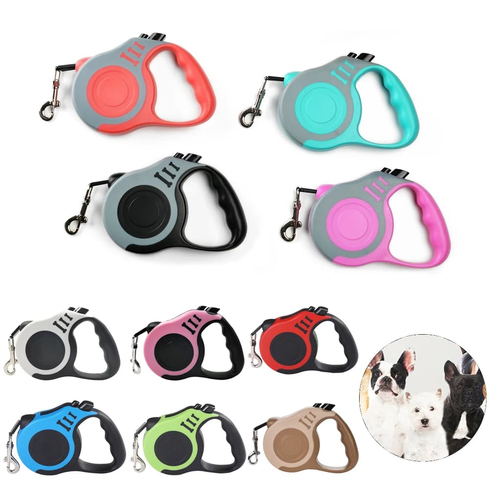 3 m 5 m Hundeleine, starke Nylon-Welpenleine für kleine, mittelgroße und große Hunde, Katzen, automatisch einziehbar, langlebig,