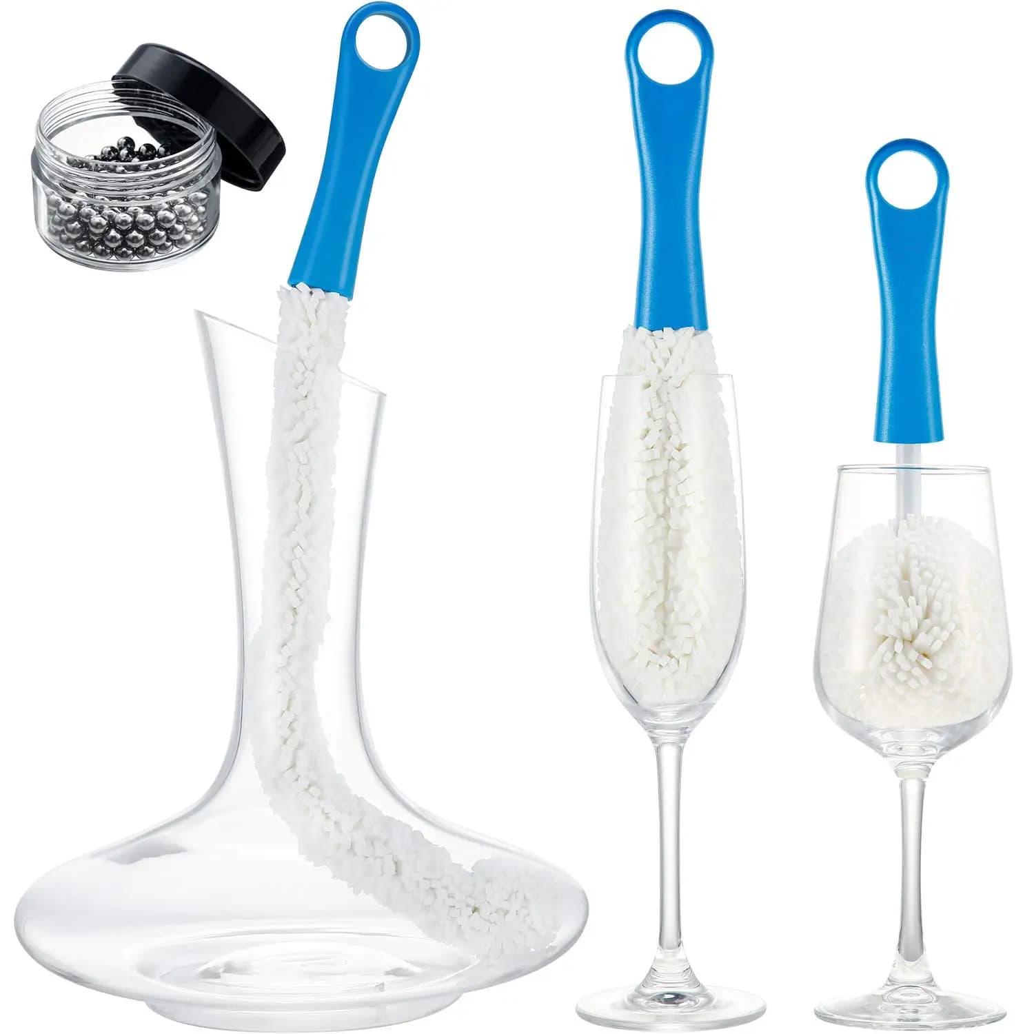 Weiche Schaum Wein Flasche Pinsel Dekanter Stielgläser Gläser Staub Reinigungsbürste Flexible Win Bar Set Reiniger