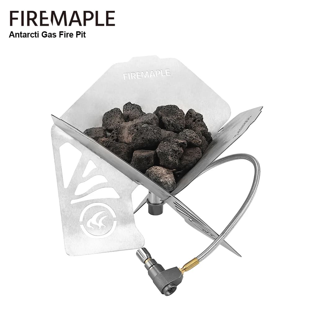 Fire-Maple Antarcti Gas-Feuerstelle, winddicht, Outdoor-Mini-Heizung, Edelstahl, tragbar, faltbar, Feuerstelle für Camping, 3753BTU