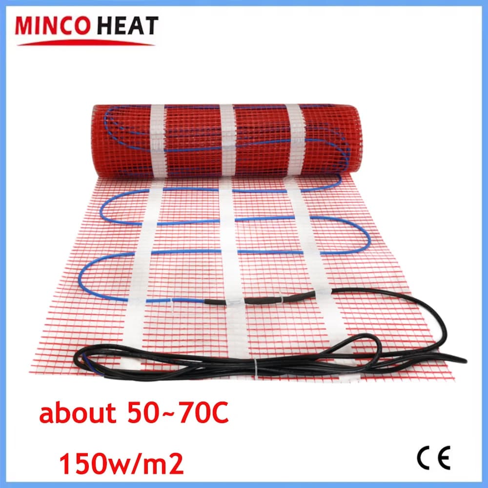 MINCO HEAT 150 W/m2 0,5 ~ 5 m2 warme Fußbodenheizmatte für Keramikfliesen-Holzbodenheizungssystem