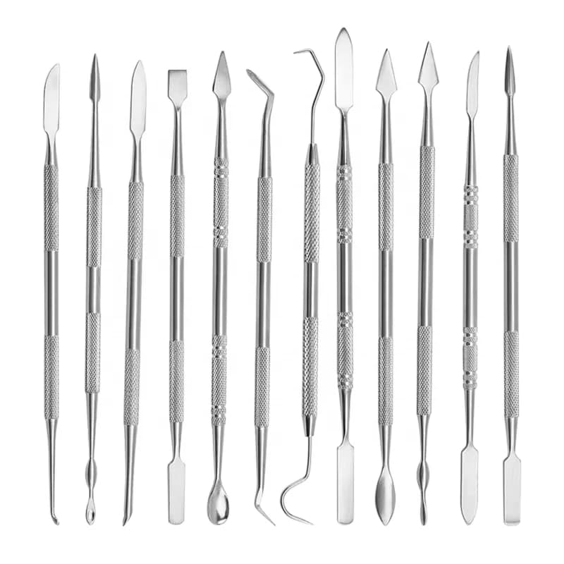 12-teiliges Wachsschnitzer-Set aus Edelstahl, Doppelkopf-Wachs-Keramikform-Modellier- und Bildhauerwerkzeuge