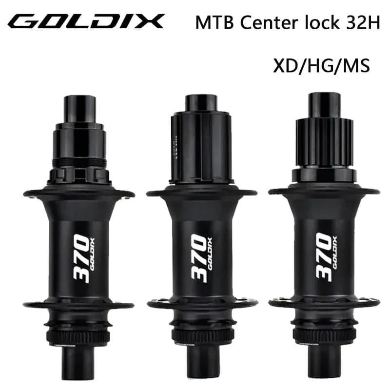GOLDIX 370 32H Fahrradnabe, abgedichtetes Lager, Mittelsperre, Scheibenbremse, J-Bend, 32 Löcher, Ratsche, 36 Zähne, BOOST MTB-Nabe, XD/HG/MS