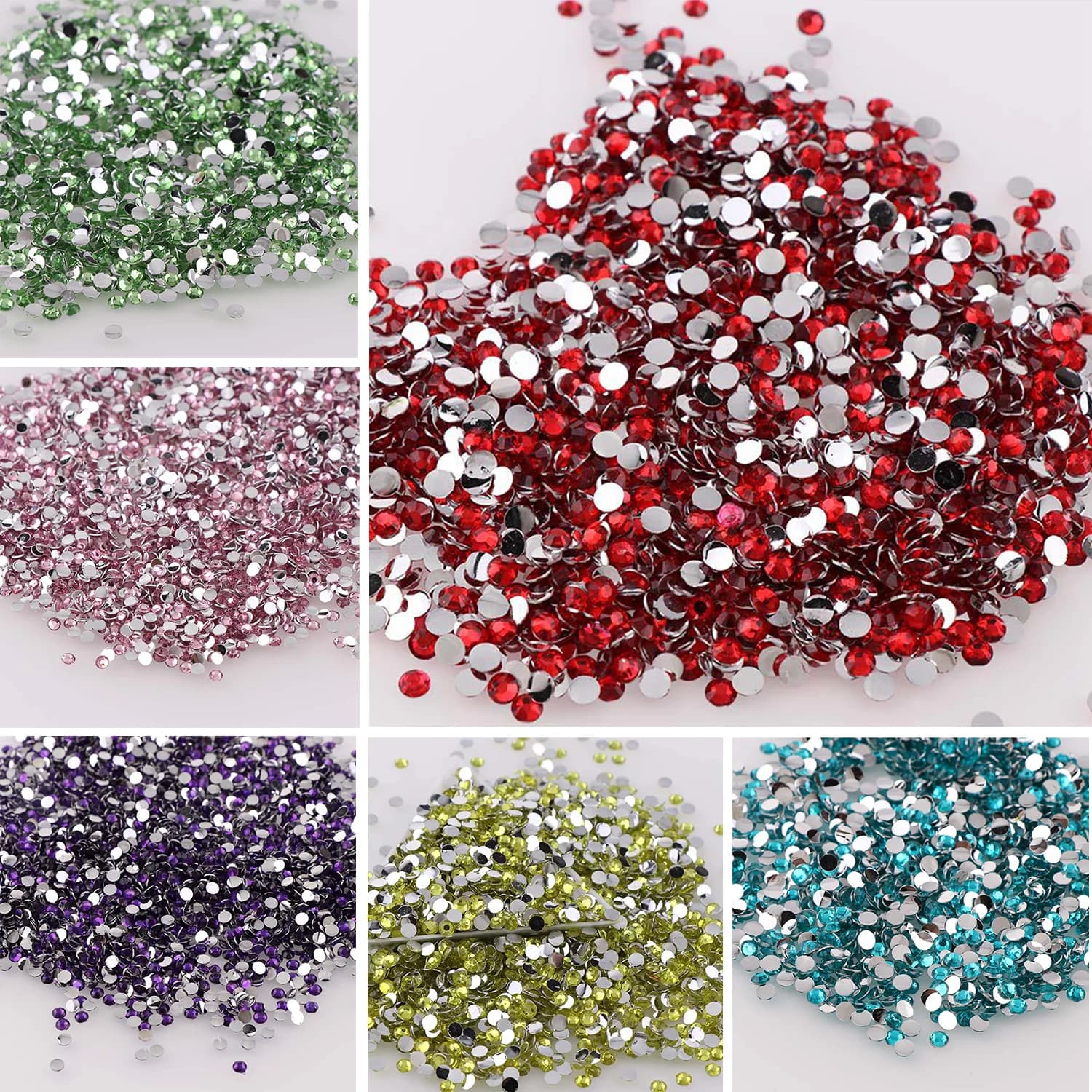 1000 Stück nicht Hot Fix Strasssteine 2/3/4 mm rund Harz Flatback Kristall Strass DIY Nail Art Schmuck Kleidungsstück Dekorationen zum Aufkleben