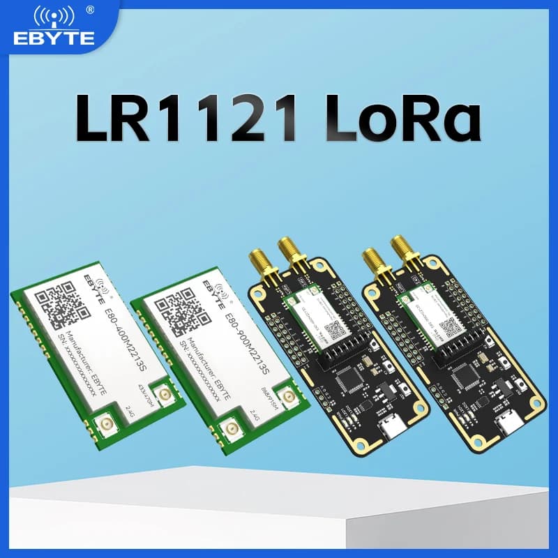 LR1121 LoRa Drahtloses Modul EBYTE E80-400M/900M2213S Dual-Band Sub-G 433/868/915/2.4G SMD TCXO Stamp Hole SPI RF-Modul