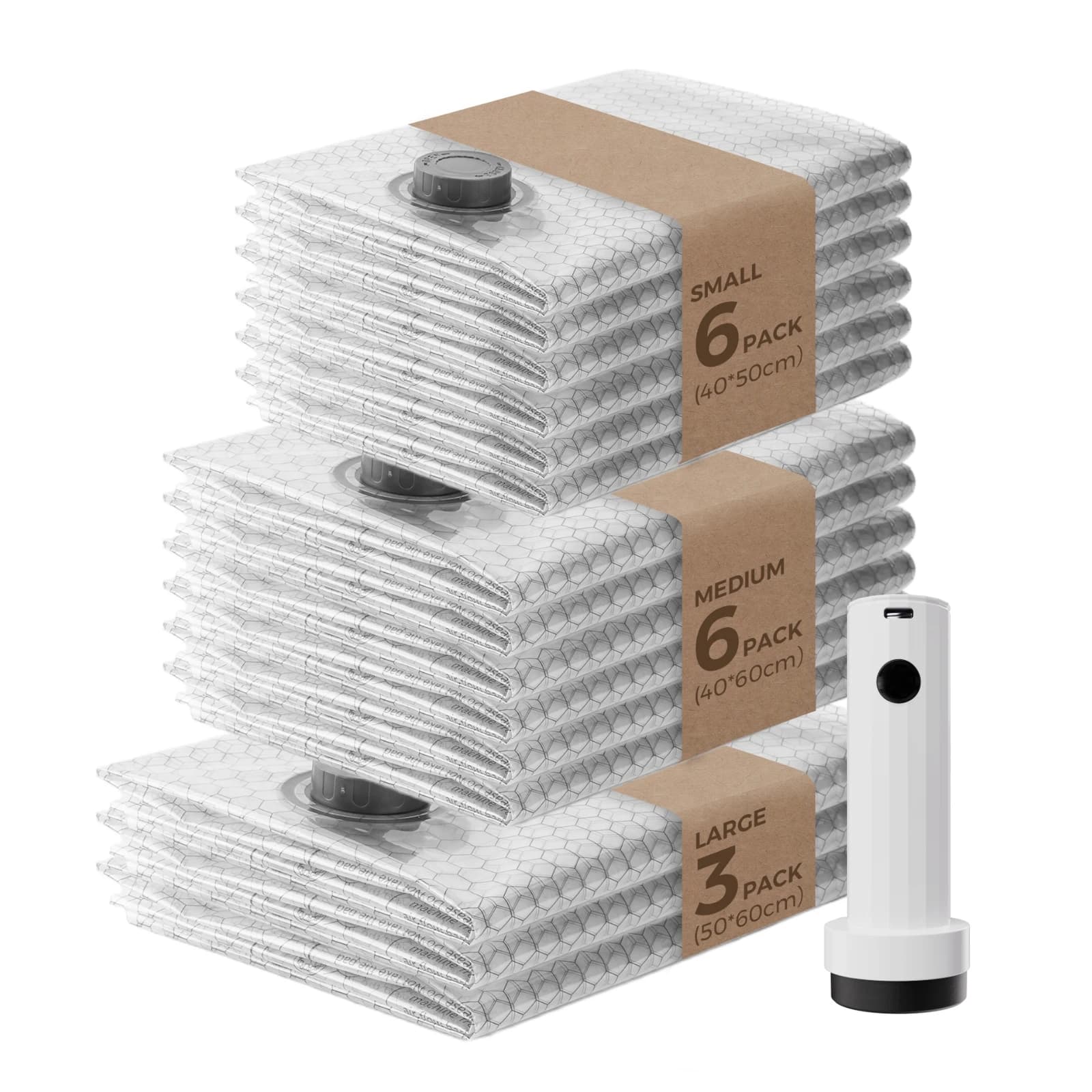 FLEXTAIL X VOLLYC NANO BAG SET - Vakuumbeutel mit Elektrischer Pumpe, Vakuum-Kompressionsbeutel für Kleidungsaufbewahrung zu Hause, Reisen