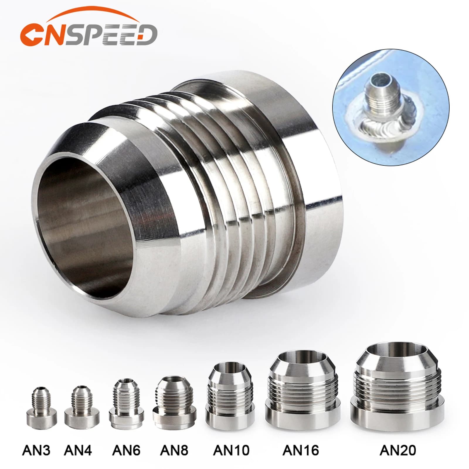 1PCS AN6 AN8 AN10 AN12 AN16 AN20 Männlich Billet Edelstahl Gerade Männlich Schweiß Fitting Adapter Schweiß Bung Nitrous schlauch Fitting