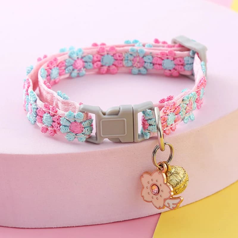 Haustierhalsband mit Glocke, Cartoon-Pfotenabdruck, buntes Halsband für Hunde, Welpen, Kätzchen, verstellbar, Sicherheitsglocke, Ring, Halskette,