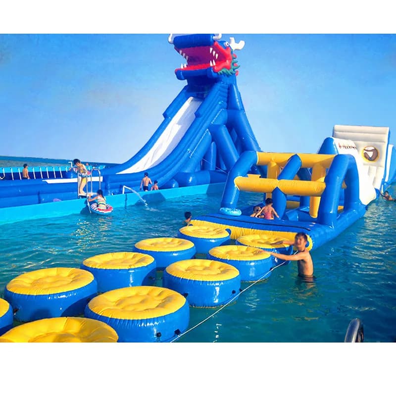 Heißer Verkauf Gute Qualität Und Niedriger Preis Vergnügungspark Spiele Outdoor Springen Wasser Rutsche Riesige Aufblasbare Rutsche Für Kühlen