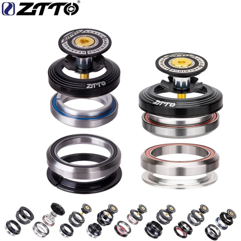 ZTTO MTB Rennrad CNC Headset 1 1/8"-1 1/2" abgedichtetes Lager 1,5 konisch 28,6 gerades Rohr Fahrradgabel internes Lenklager