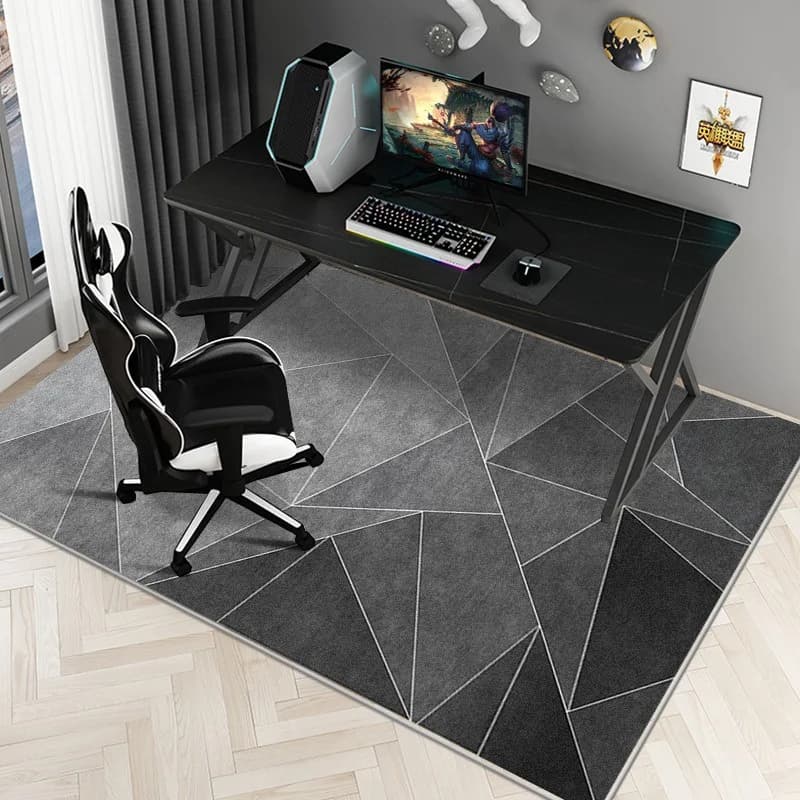 VIKAMA Moderner, minimalistischer Teppich für Arbeitszimmer/Büro, Computertisch, Gaming-Stuhl, rutschfeste Matte, Schlafzimmerteppich,