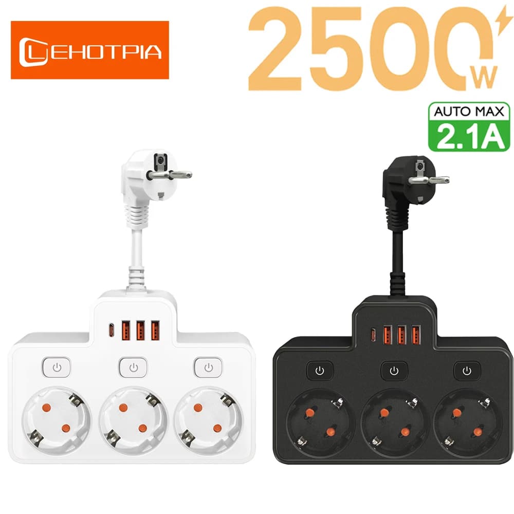 EU Korea AC Stecker Power Streifen Wand Unabhängige Schalter Multitap Netzwerk Filter Mit USB Ports Lade Netzwerk Filter Adapter