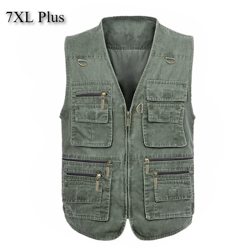 7xl Herren arbeit Angel weste Frühling Sommer plus Größe Multi-Taschen lässige Baumwoll weste Outdoor-Wanders port westen 16 Taschen