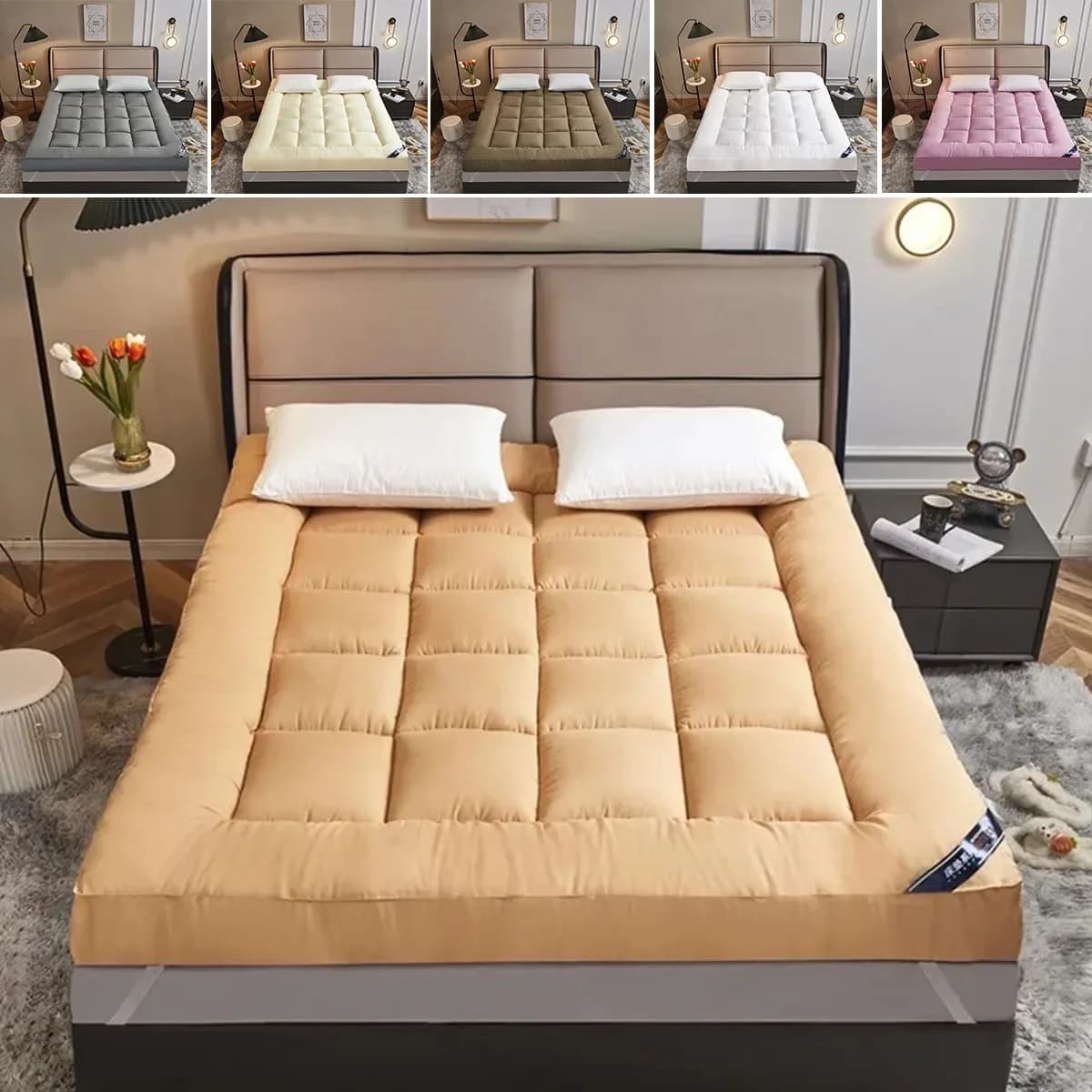 Verdickung 10 cm weiche Matratzenauflage für Tatami-Bett, Schlafgäste, atmungsaktive und hautfreundliche Matratzen, zusammenklappbarer Topper-Boden