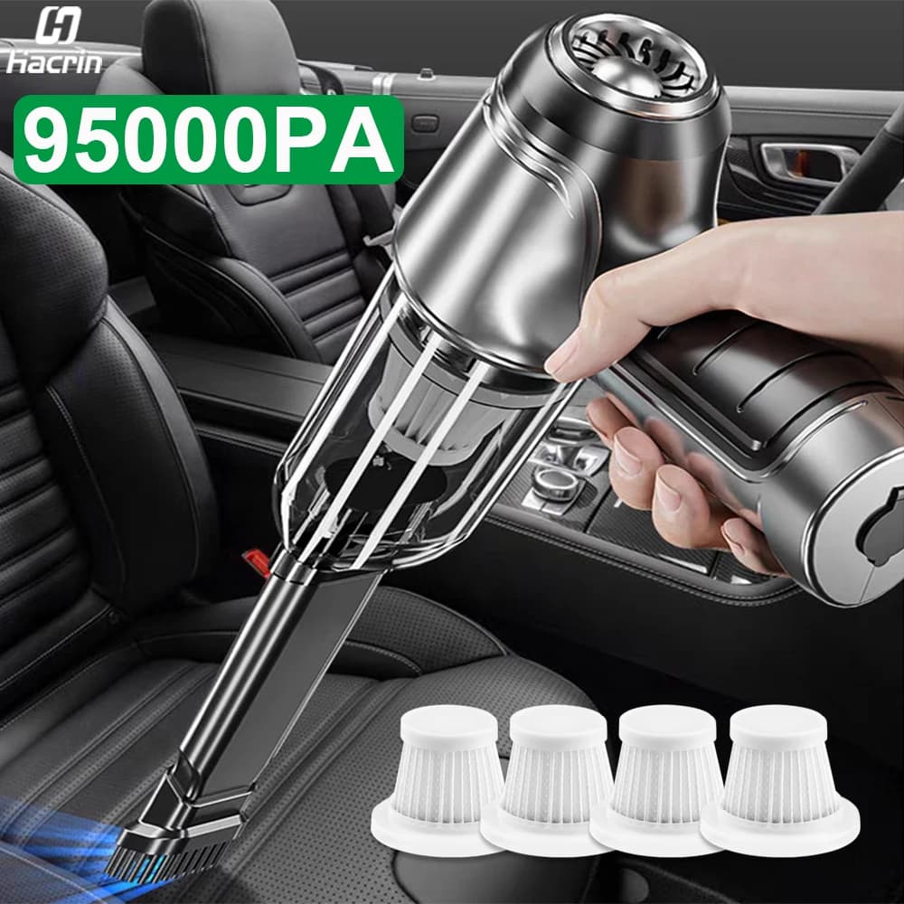 Auto-Staubsauger, 95000 PA, starke Saugkraft, kabelloser Handstaubsauger, Gebläse, 2-in-1, tragbarer Staubsauger für Auto und Zuhause