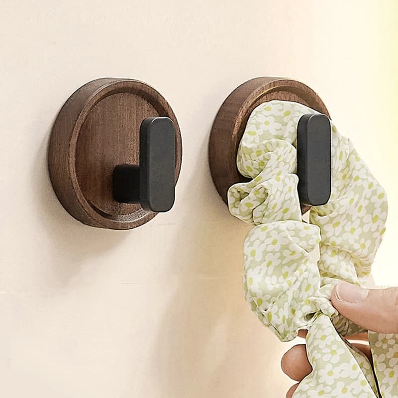 Neue Stil Nussbaum Robe Haken Kleidung Kleiderbügel Haushalt Dekoration Rostfrei Holz Handtuch Haken Bad Zubehör WB8135