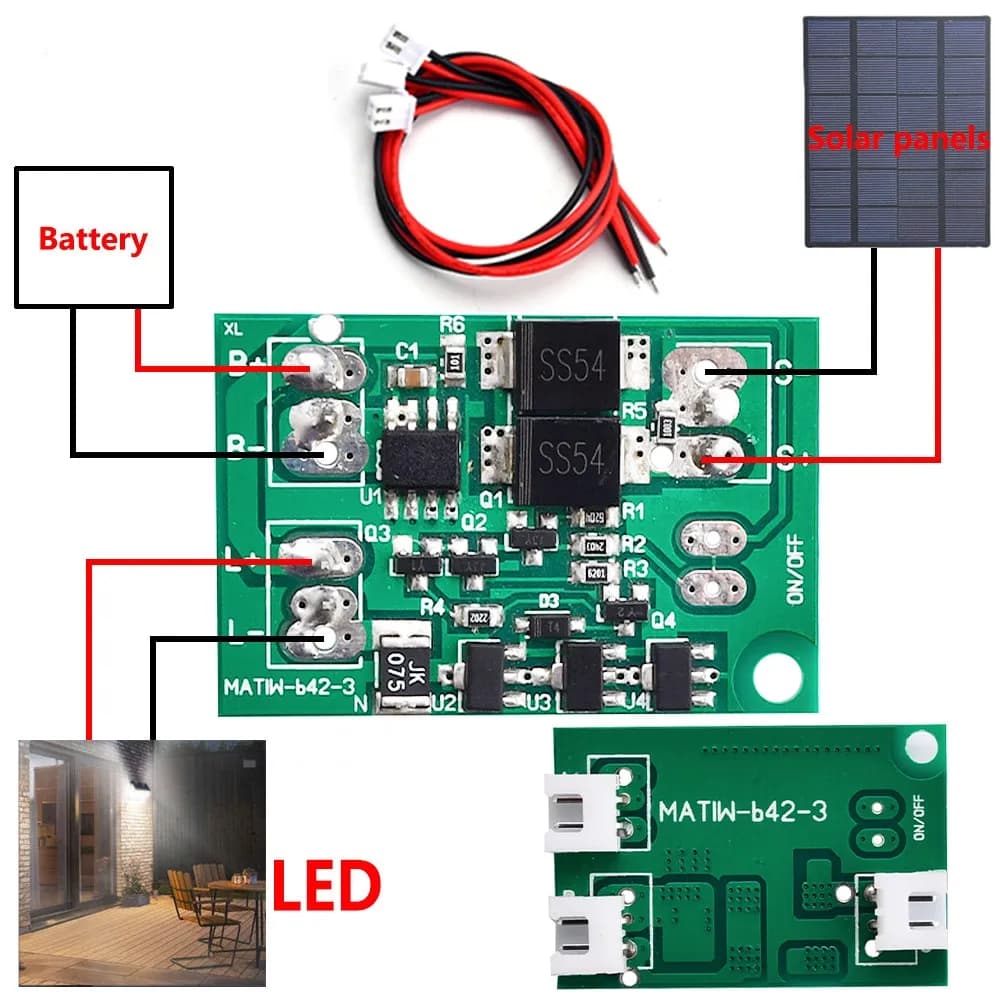 Automatische Solar Panel Batterie Ladegerät Bord Nachtlicht LED Lampe Control Schalter Batterie Ladegerät Lade Controller Modul