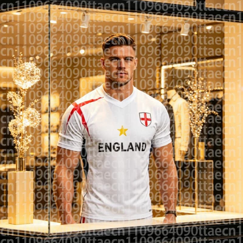 2026 England Fußballtrikot für Erwachsene Atmungsaktiv und Bequem Schnelltrocknend Fußballshirt Sportshirt für Herren T-Shirts Schnelltrocknend