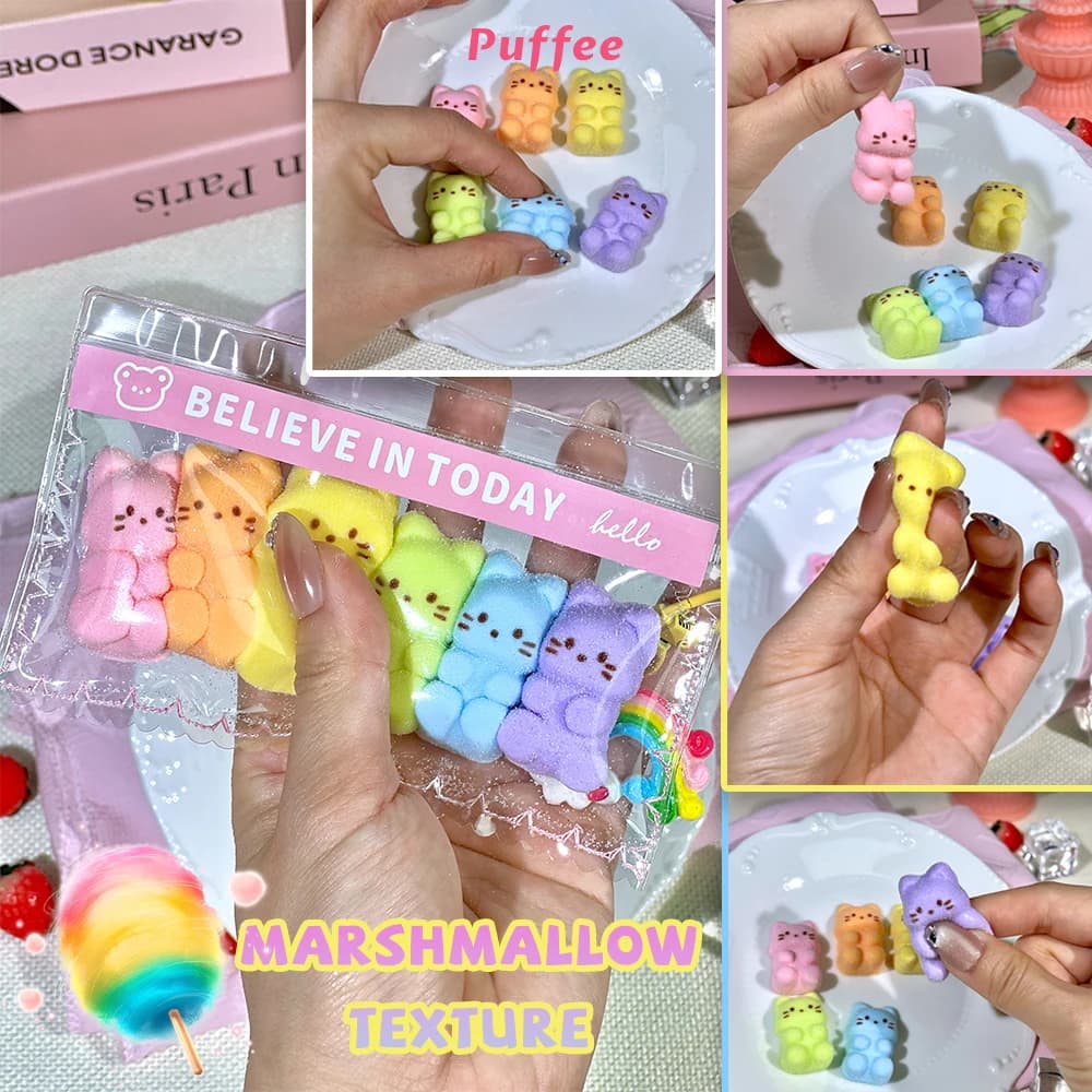 Dopamin Kitty Squishy-Spielzeug aus lebensmittelechtem Silikon, handgefertigter Taba-Squishy, gummiertes, weiches, selbstklebendes Quetschspielzeug,
