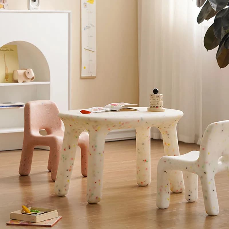 LazyChild Kinder-Lerntisch aus Kunststoff, Kindergarten-Bauklötze-Lerntisch für Kinderzimmer, Plastik-Schreibtisch