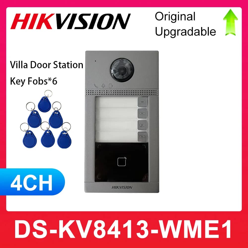 HIKVISION IP-Video-Gegensprechanlage Türstation DS-KV8113-WME1(C) Surfarce Unterputzunterstützung PoE DS-KV8213-WME1(C) DS-KV8413-WME1 C