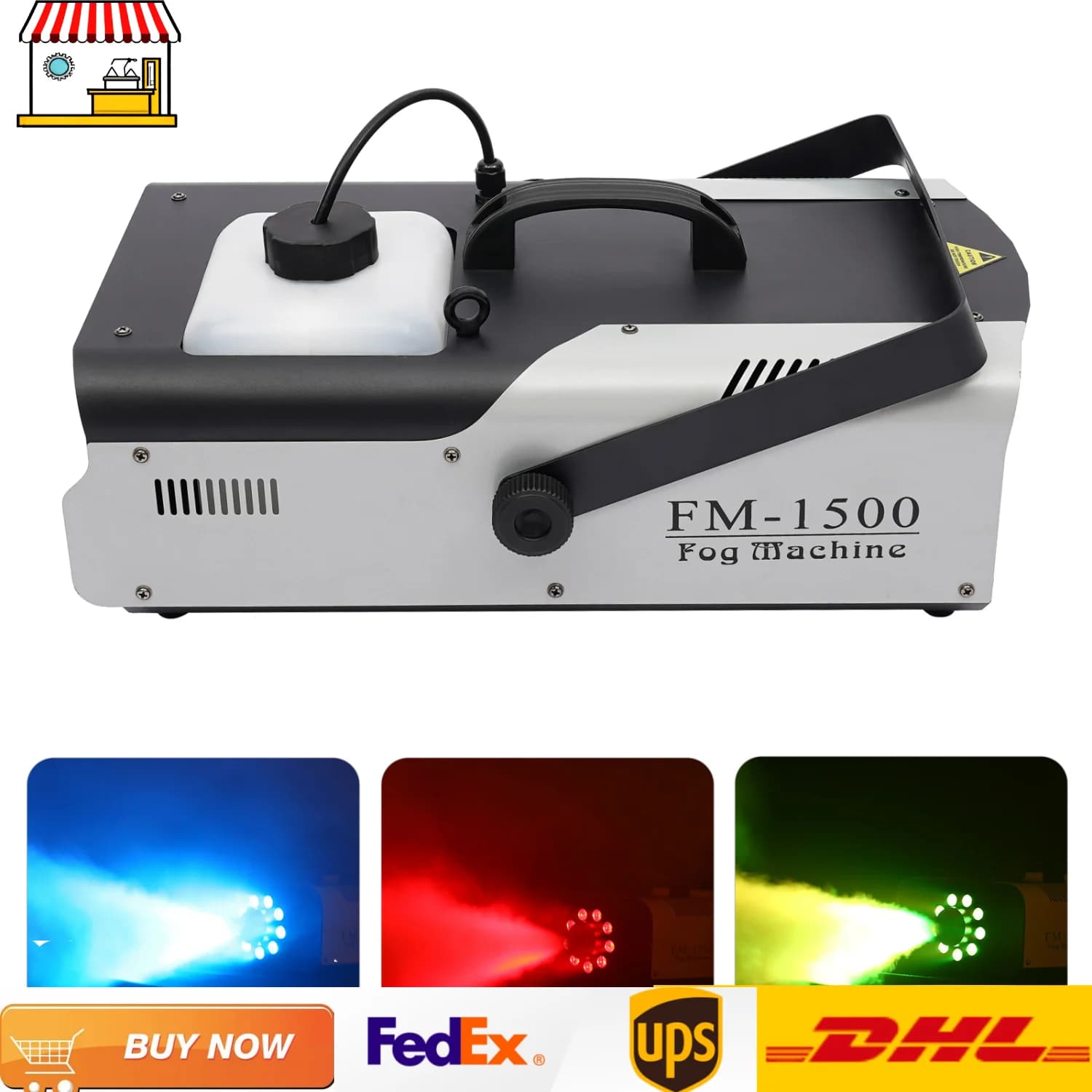 Tragbare professionelle Nebelmaschine mit 9 * 3 W LED-Leuchten, 220 V, 1500 W Fernbedienung, DMX512-Steuerung, Bühnenbeleuchtung, Nebelmaschine