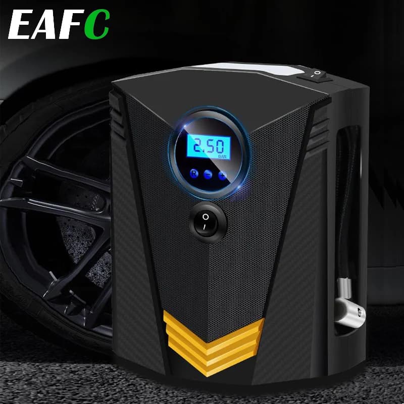150PSI Auto-Reifenfüller, 12 V DC, tragbarer Luftkompressor für LKW, Motorrad, Fahrradreifen, digitales Manometer, schnelles Aufpumpen