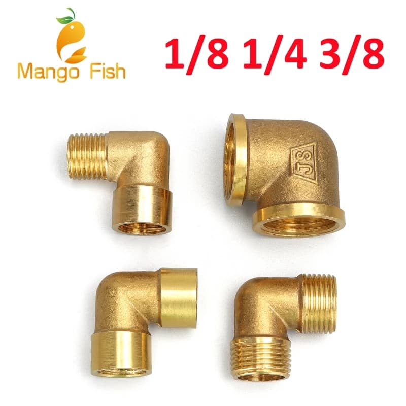 1/8" 1/4" 3/8" 1/2" 3/4" 1" Innengewinde x Außengewinde 90 Grad Messing Winkelstück Rohrverschraubung Anschlusskupplung für Wasserkraftstoff
