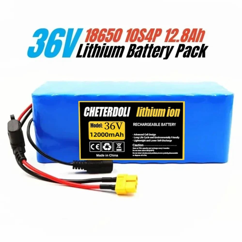 36 V 12000 mAh 10S4P 18650 Lithium-Ionen-Akku BMS-Schutz für elektrische Pendelwerkzeuge mit 250 W – 750 W + 42 V 2 A Ladegerät.
