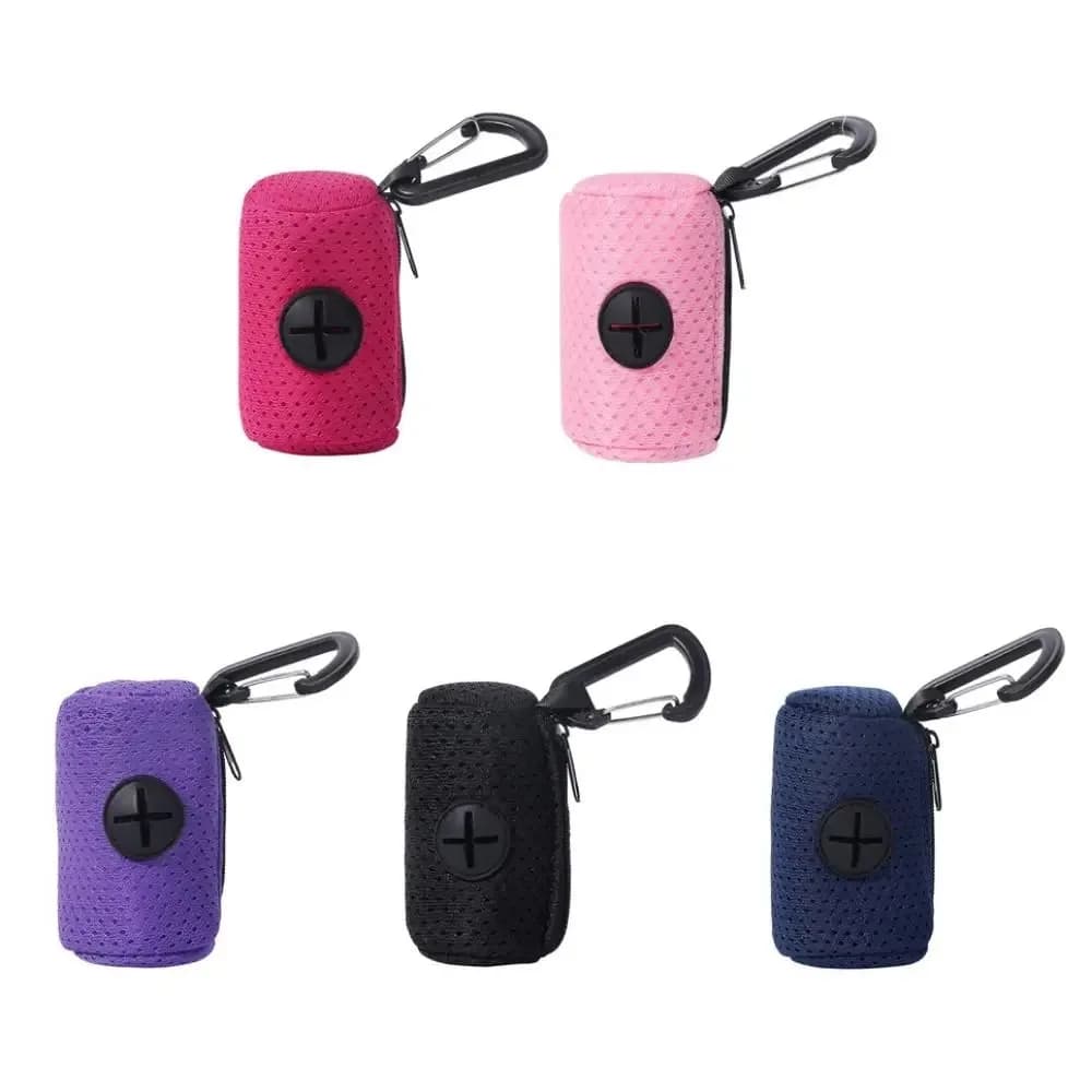 Mesh Dog Poo Taschen Spender tragbar hängen mit Schnalle Hunde Abfall beutel halter bunte Haustier Müll Spender zum Gehen