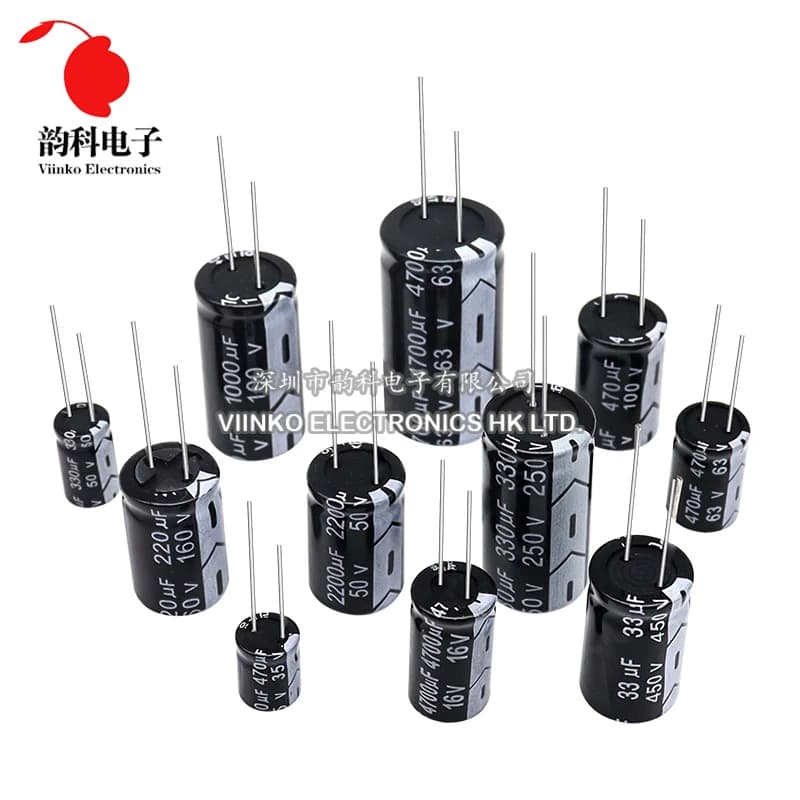 Aluminium-Elektrolytkondensator 10V 16V 25V 35V 50V 400V 450V 470UF 100UF 220UF 330UF 470UF 680UF 1000UF 47UF 10UF 22UF 0.47UF