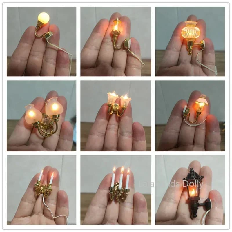 1 stücke Mini Puppenhaus Mode Tasche Mini Kann Helle Wand Lampe (Keine Batterie) Dekor Zubehör Puppenhaus Möbel Spielzeug