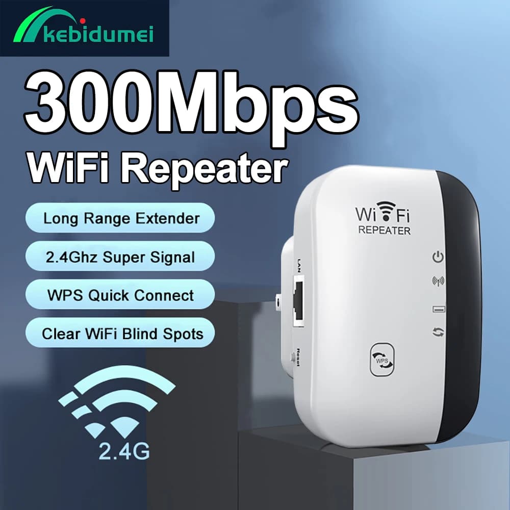 Kebidumei 300Mbps Wireless WiFi Repeater Wifi Extender Verstärker 802,11 N WPS Long Range WiFi Booster Verstärker Wi-Fi Repeater